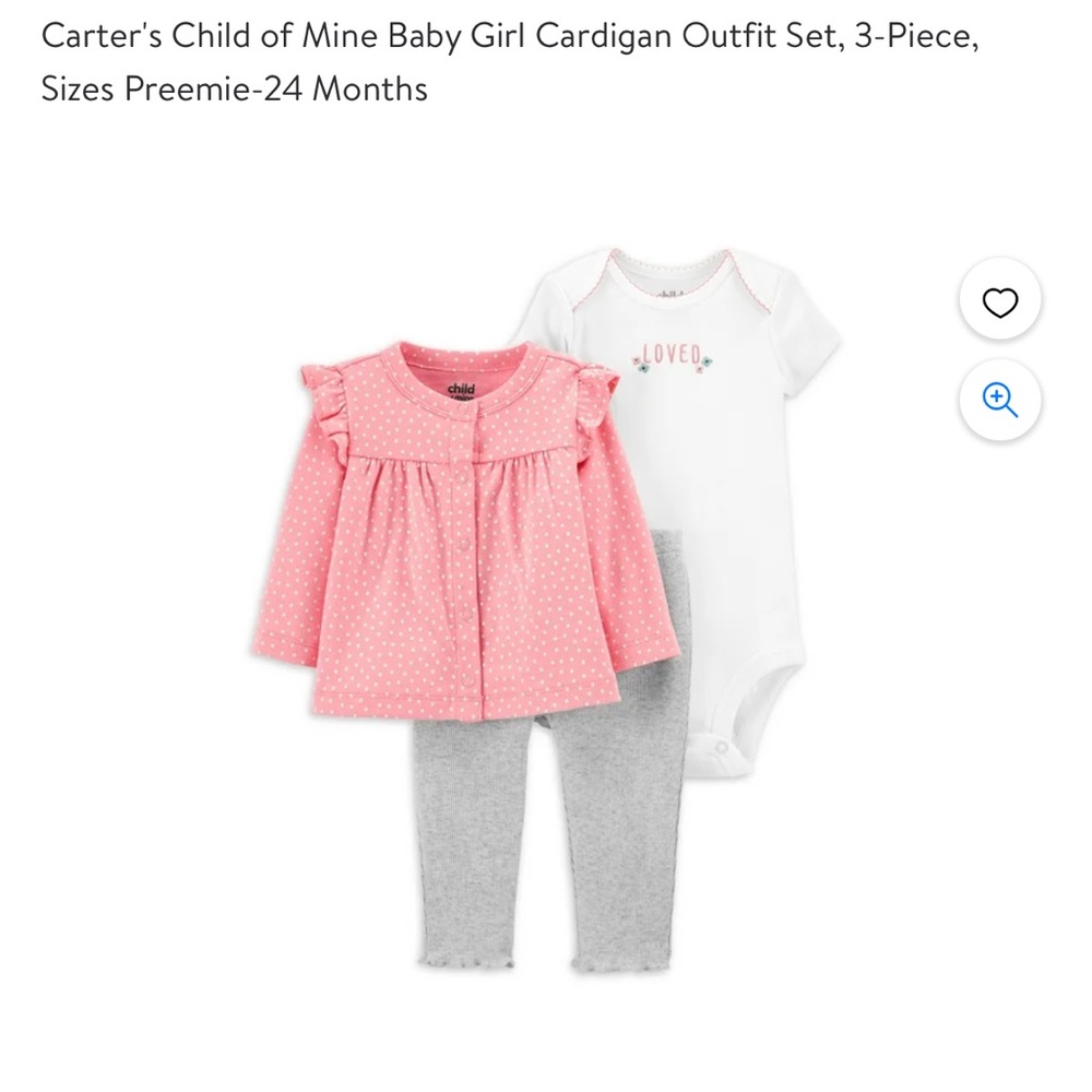 NWT carters baby girl outfit